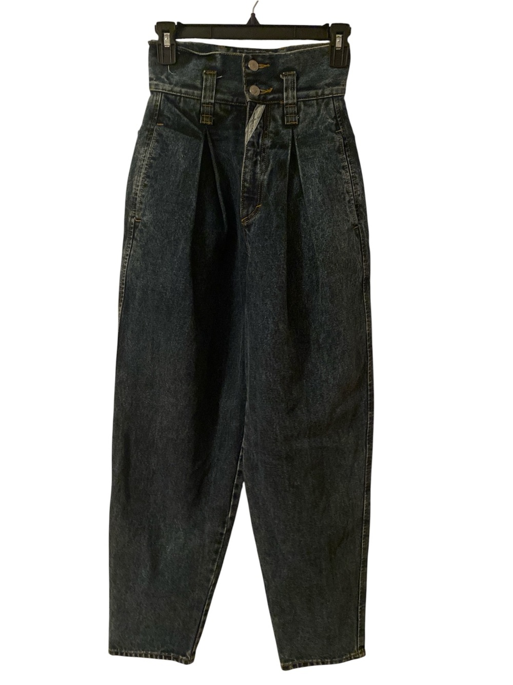 Jordache High-Rise Pleated Jeans - Black Wash